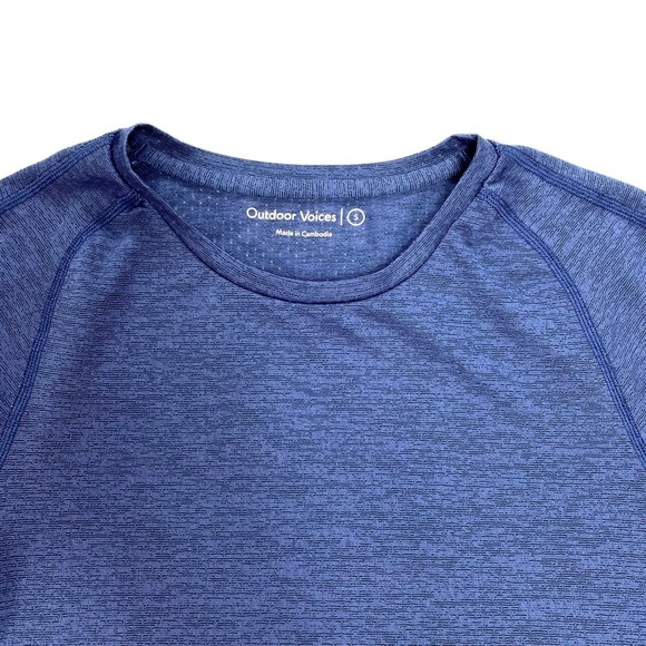OUTDOOR Voices All Day Short Sleeve Crew Neck Workout T-Shirt in Blue Size S - Picture 4 of 8